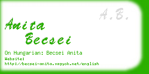 anita becsei business card